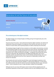 UNESCO Generative AI Cover Generative AI and the future of education